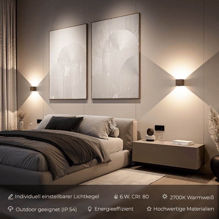 NEONA Xena LED-Wandleuchte – Warmweiß – Nach oben/unten verstellbar